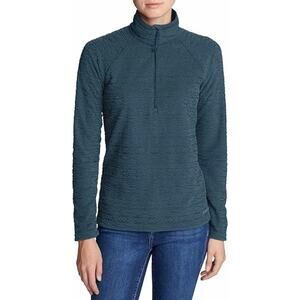 Eddie Bauer Women's Geometric Blue 1/4 Zip Quest Fleece Pullover 2XL